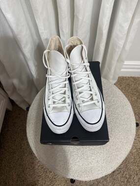 Converse High Top Platform Sneakers White Canvas